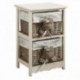 Commode en bois et osier enfant 2 tiroirs hippopotame