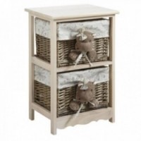 Wooden chest of drawers and wicker child 2 drawers hippopotamus