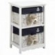 Commode in wood and wicker child 2 drawers bear