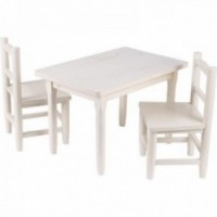 Set of small wooden children's table and chairs
