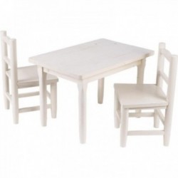 Conjunto de mesa e cadeiras infantis de madeira