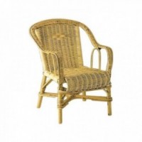 Child's armchair in natural rattan with armrests