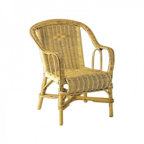 Natural rattan child armchair with armrests