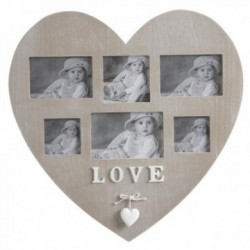 Marco de fotos de algodón con corazones de fotos 10x15 cm - Boisnature'l