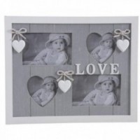 Heart wooden wall photo frame