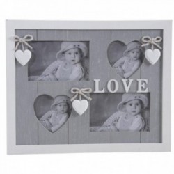 Heart wooden wall photo frame