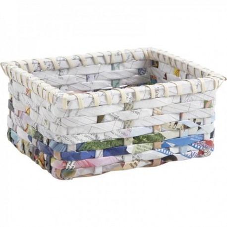 Cesta de armazenamento de papel reciclado: cesta organizador ecológico e chique