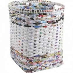 Lote de 3 bibs de armazenamento redondos Papel reciclado, organizadores ecológicos para escritório e casa