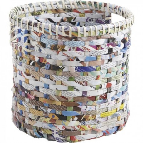 Lote de 3 baberos de almacenamiento redondo Papel reciclado, organizadores ecológicos para oficina y hogar