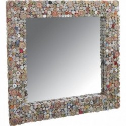 Espejo de pared cuadrado de papel reciclado