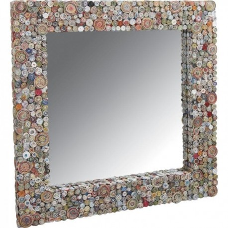 Miroir mural carré en papier recyclé
