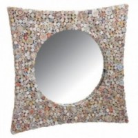 Specchio da parete quadrato curvo in carta riciclata