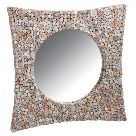 Buet firkantet vægspejl i genbrugspapir