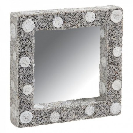 Square recycled paper wall mirror