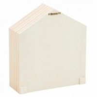 Kolorowe drewniane domy półki