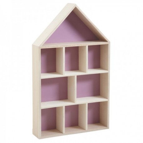 Wooden house shelf 9 compartments