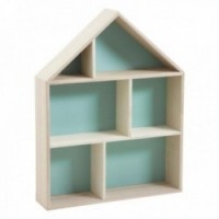 Wooden house shelf 6 compartments