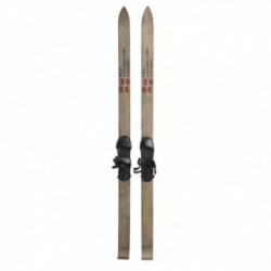 Paire de skis en bois vieilli décoratif