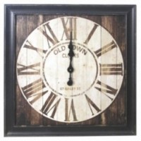 Stort firkantet træ ur 72x72 cm | Western Rustic & Vintage Wall Clock til stue