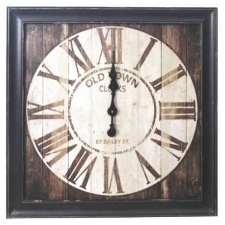 Grote vierkante houten klok 72x72 cm | Western Rustic & Vintage Wall Clock voor Woonkamer