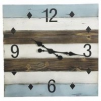 Square wooden wall clock