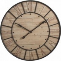 Gran reloj de pared redondo de madera.