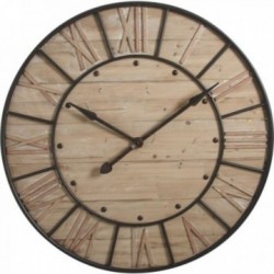 Stor trævægsvægur Ø 91 cm | Silent Giant Clock Industrial og Rustic Style
