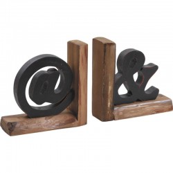 Geeky wooden bookends