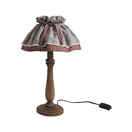 Landelijke houten tafellamp