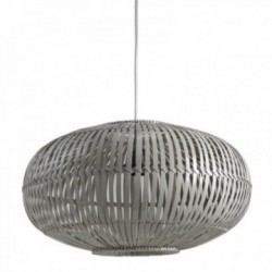 Grau lackierter Lampenschirm aus Bambus