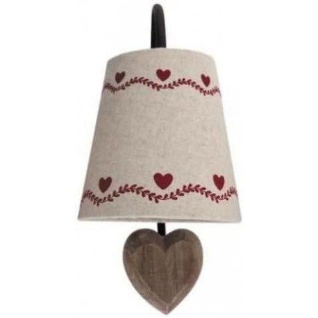 Wooden wall light with hearts pattern