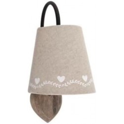 Applique murale en bois motif abat jour coeurs