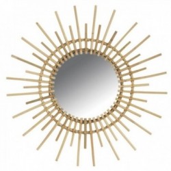 Specchio solare in rattan naturale