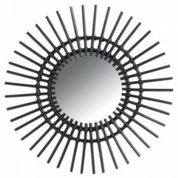 Black rattan sun mirror