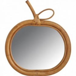 Vægspejl i rattan æble