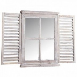 Fensterspiegel aus gebeiztem Holz