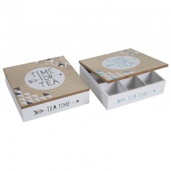 Time for Tea compartmentalized wooden tea box