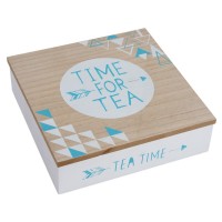 Wooden tea box 9 compartments Time for Tea