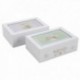 Caja para té de madera blanca con 6 compartimentos en forma de cupcake