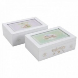 White wood tea box 6 compartments Cupcake