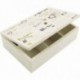 White wooden tea box 6 compartments, stylish storage for tea bags and infusions