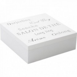 White lacquered wooden tea box