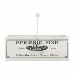 White wooden spice box with removable handle | Rustic cooking organizer and staggering stylish spices