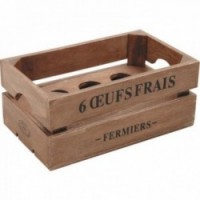 Boîte à Œufs Design Mini Caisse en Bois pour 6 Œufs | Rangement de Cuisine Rustique et Porte-Œufs
