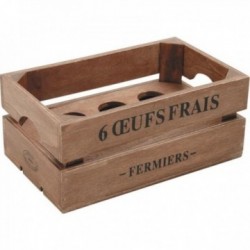 Ei Box Design Mini Holzkoffer für 6 Eier | Rustikaler Kochlager- und Eierhalter