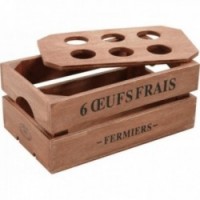 Egg Box Design Mini Träfodral för 6 ägg | Rustik matlagning och ägghållare