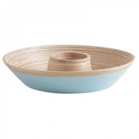 Aperitive tray in bamboo lacquered blue sky