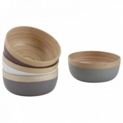 Lacquered natural bamboo bowls