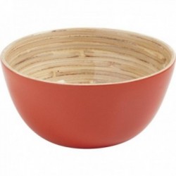 Red lacquered bamboo bowl