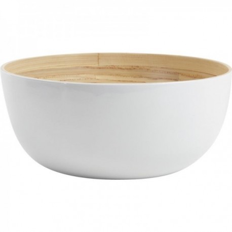 White lacquered bamboo salad bowl
